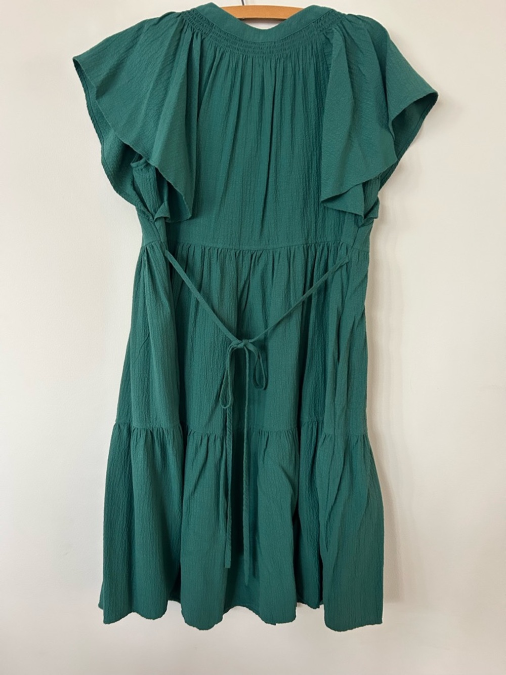 Calvin Klein Teal Flutter Sleeve Dress - Picture 2 of 3